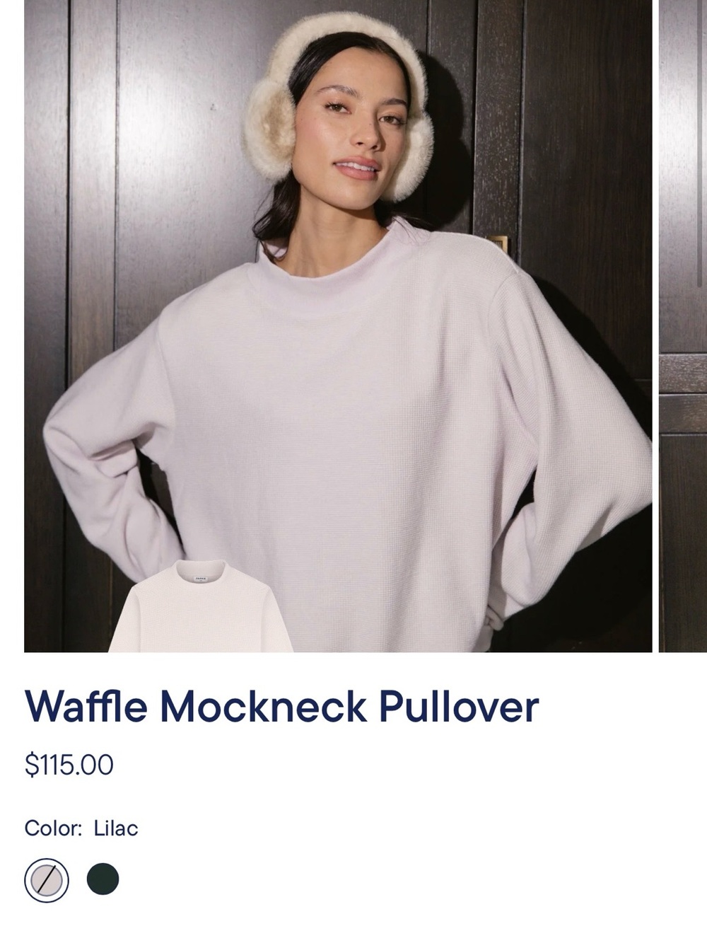 PARKE LILAC WAFFLE THERMAL MOCKNECK L/XL